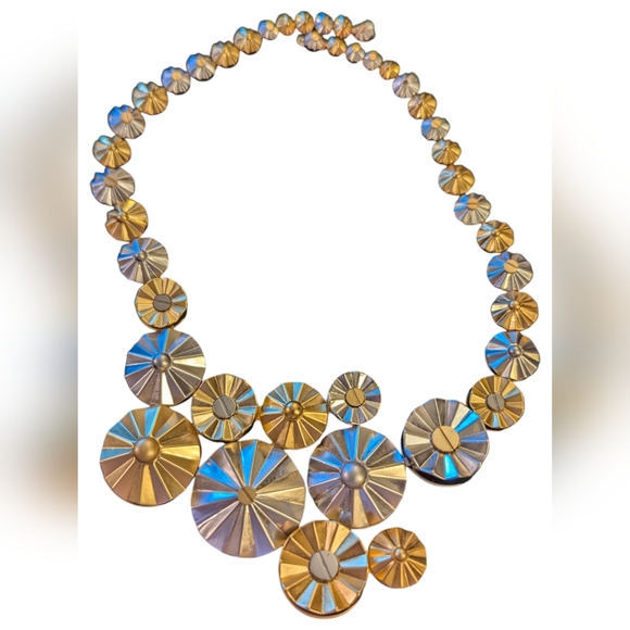 Coach Clustered Daisy Rivet Mixed Metal Statement Necklace - Picture 3 of 5